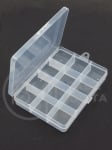 Cutie pentru mărgele 13x9.8x2.2cm cu 12 compartimente, capac deschizător 171193