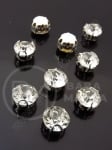 Piatră de sticlă SS40 în cutie argintie metalică (cu 4 găuri) 8mm 10 bucăți 151664
