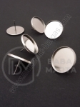 Vârf cercei baza OȚEL pentru încrustare 18mm 1 pachet 4 buc 307183