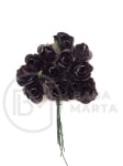 Trandafiri de hartie ~18mm negri 12 bucati 181232