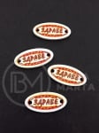 Oval cu inscripția Sănătate 27x13x2mm lemn 10 buc 182871