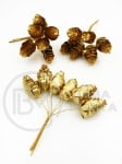 Conuri de pin aurii pe sârmă 24x40-120mm 6 bucăți 185041