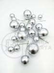 Bile din polistiren pe sârmă 2, 2,5, 3, 4cm, mix argintiu, 20 bucăți 185046