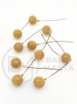 Bile din polistiren pe sârmă 12x65mm aurii 40 bucăți 185050