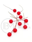 Bile din polistiren pe sârmă 12x65mm roșii 40 bucăți 185057