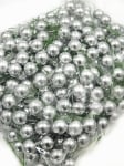 Bile din polistiren pe sârmă 15x65mm argintii 40 bucăți 185058