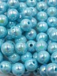 Bilă albastră 10mm efect AB gaură 2mm 1 paquet 40g ~75 buc 312857