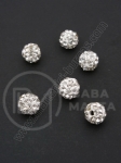 Mărgele Shamballa cu cristale 8mm argint 1 buc 9854