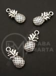 Pandantiv ananas metalic 20x9mm culoare argintie 1 pachet 10 buc 306434
