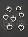 Pandantiv SSV inimă 19x15mm culoare argintie 1 pachet 50 buc 318441