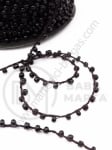 Șnur cu mărgele de sticlă 3mm color negru 1 metru 331606