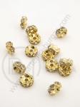 Șaibă 8x3.5mm cu cristale zig zag aurii 10 buc 301287