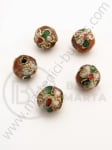 Mărgele metalice 8mm Cloisonne vopsite în cupru 5 buc 309250
