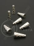 Mărgele SSV pălărie 8x18mm culoare argintie 1 pachet 50 buc 318654