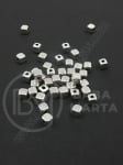 Mărgele metallice 4x4mm color argintie, gaură 1.5mm, 1 pachet, 20 buc. 306571