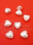 Inimă perlată 11.5x12x6.5mm albă 1 pachet 40 buc 312274