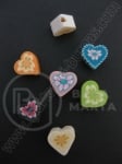 Inimă din Fimo 10x5mm. gaură de amestec de 2 mm. 10 buc. 6216