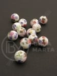 Bilă de porțelan 8mm vopsită gaură 2mm 5 buc 335047