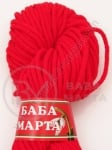 Sfoară răsucită 3mm roșu 100% acrilic 100g ~55metri 431223