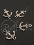 Element metalic cristal 21x15mm ochi albastru 1 pachet 5 buc 309752