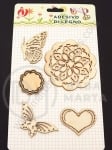 Elemente decorative din lemn 1 pachet 182034