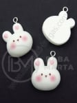 Pendant din rășină iepure ~25x~20mm gaură 2mm 1 pack 2 pcs 335868