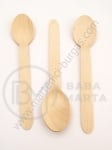 Lingură de lemn 158x33mm albă 10 bucăți 181261