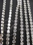 Panglică metalică argintie cu cristal transparent SS 16 -3.5mm 1 meter 151746