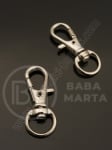 Carabină argintie 31x11mm, gaură 9x5mm, 5 bucăți 301525