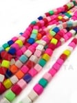 Sfoară cub 6x6mm amestec pastă polimerică fimo ~62 bucăți 40cm 1buc 312911