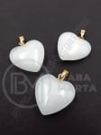 Pandantiv inimă 20x20mm cuarț alb 1 buc 355647