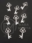Pandantiv metalic 20x10x2mm culoare albă gaură 2mm 20 buc 308805