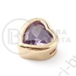Margele inimă 6x6x4.5mm alamă cu zirconiu cubic 1 bucată 305372