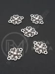 Floare metalică 21x15.5mm color argintie 1 pachet 10 buc 306130