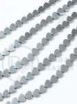 Inimă de hematit 6x6x2mm culoare argintie gaură 1mm ~72 buc ~40cm 1 buc 353182