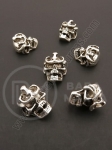 Mărgele metallice cu craniu 12x10x16mm argintiu 1 pachet 3 buc 306476