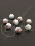 Bilă de porțelan 8mm vopsită gaură 2mm 1 buc 335203