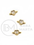 Element de conectare inimă 9,5x5,5mm alamă cu zirconii 2 pieces 305471