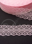Panglică de dantelă 28mm roz 10 metri 451342