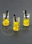 Borcan pendantiv din sticla 18x10mm cu buchet de cocktail 1 pachet 2 bucati 335540