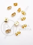 Dop de cercei 6x4x3mm OȚEL (304) placat cu aur 1 pachet 20 buc 305734
