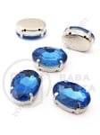 Glass stone (cristal) 13x18mm albastră în coș metalic 1 pachet 2 buc 151533