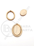 Bază de bijuterii din lemn 32x24x3mm, dimensiune ramă interioară 18x25mm, 1 pachet 182092