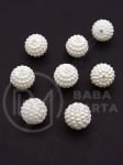 Mărgele 10mm alb perlat, relief, gaură 1.5mm, 1 pachet 40g ~120 buc 312801