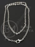 Lanț metalic (collier) 4x3x1mm culoare argintie lungime 45cm 1 buc 301106