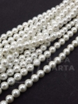 Perlă Mallorca 4mm albă gaură 0.5mm 40cm ~100 buc 1 brad 355653