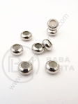 Mărgele 7.5x4mm alamă cu dop de caucait color nichel 1 pachet 2 buc 305230