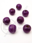 Bilă de lemn 11x12mm violet gaură 3.5mm 1 pachet 40g ~72 buc 321229