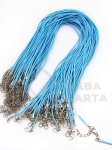 Colier cu șnur coreean 1.5mm albastru lungime 45cm 291079