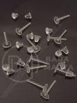 Vârf cercei silicon 5x12x1mm + dopuri silicon 100 buc 301584